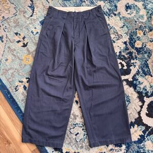 saby japan dickies pleated balloon baggy wide pants navy Sz3